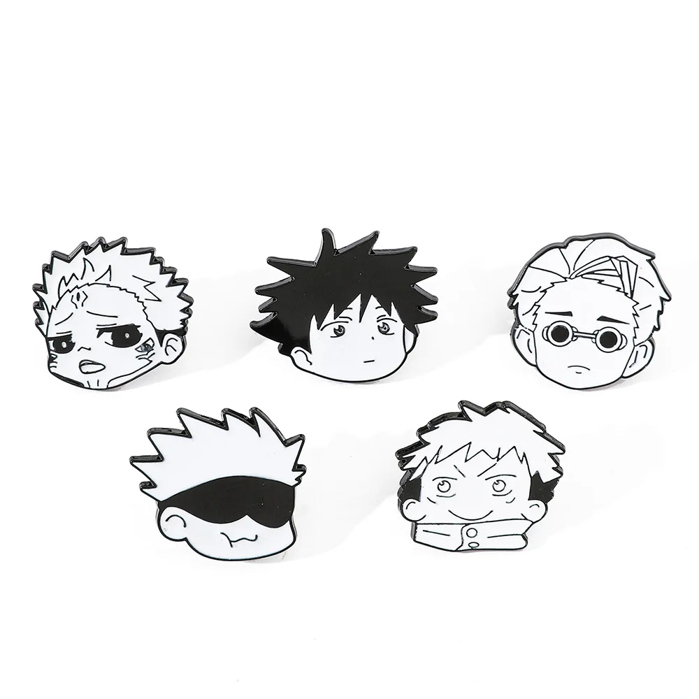 

Japanese Anime Jujutsu Nanami Kento Cartoon head sculpture Brooch Enamel Pin Metal Badge Clothing Backpack Accessories Gift