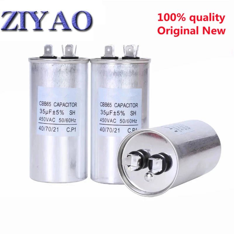 AC Motor Capacitor Air Conditioner Compressor Start Capacitor CBB65 450VAC 20uF 25uF 30uF 35uF 40uF 45uF 50uF 60uF 70uF