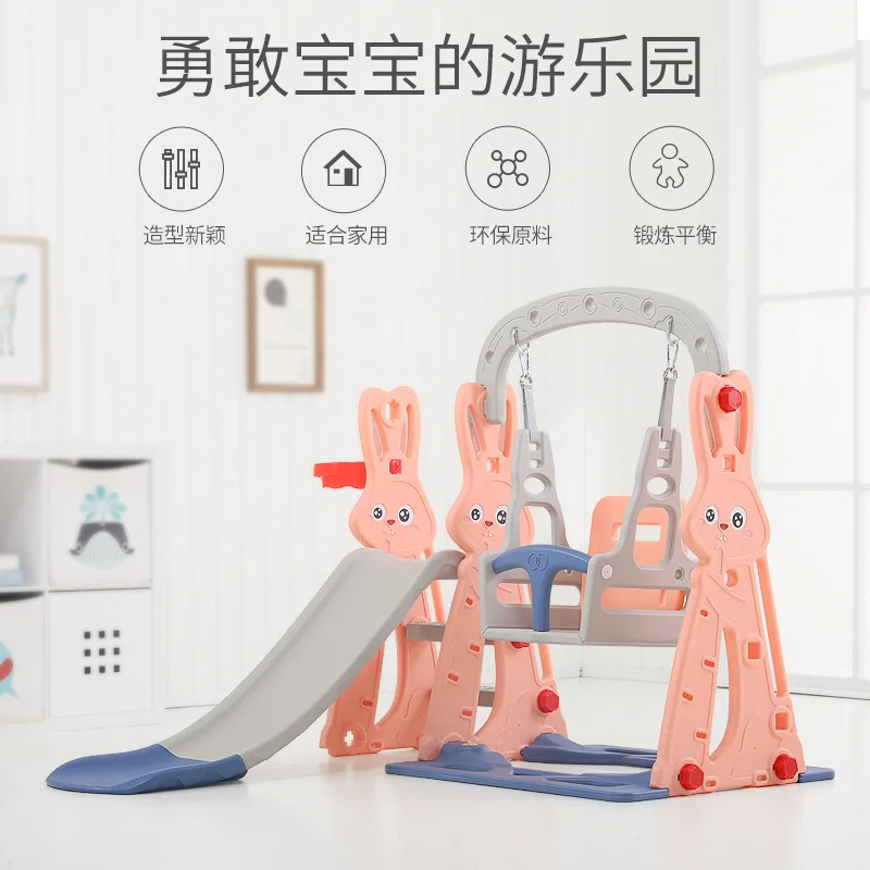 Bunny Slide Swing Combo Indoor Multifunctional Playground for Kids