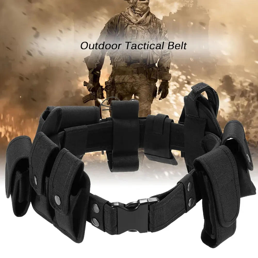 New Modular Equipment System Security Military Tactical Duty Utility Belt, Black Belt for Law Enforcement Guard Security Hunting