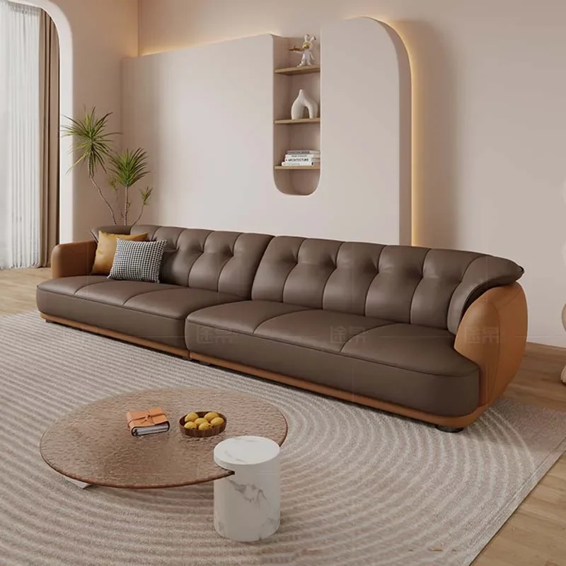 Europejska Sofa do salonu naturalna skórzana modułowa narożna Sofa wygodna Salon Salon Canape De Luxe Moderne wystrój pokoju