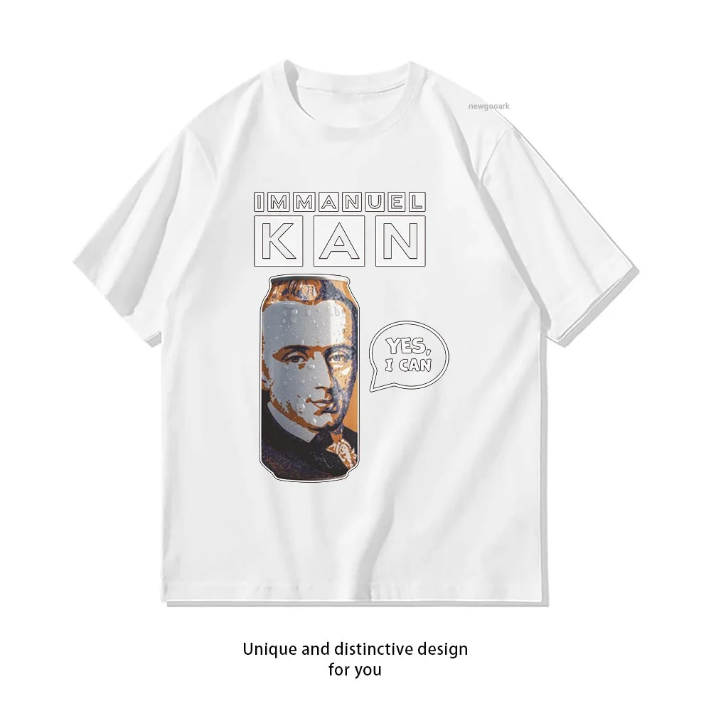 Immanuel Kan Funny Philosophy Pun T-shirt Summer Cotton Woman Man Graphic T Shirts Adult O-neck Breathable Tops S-3XL