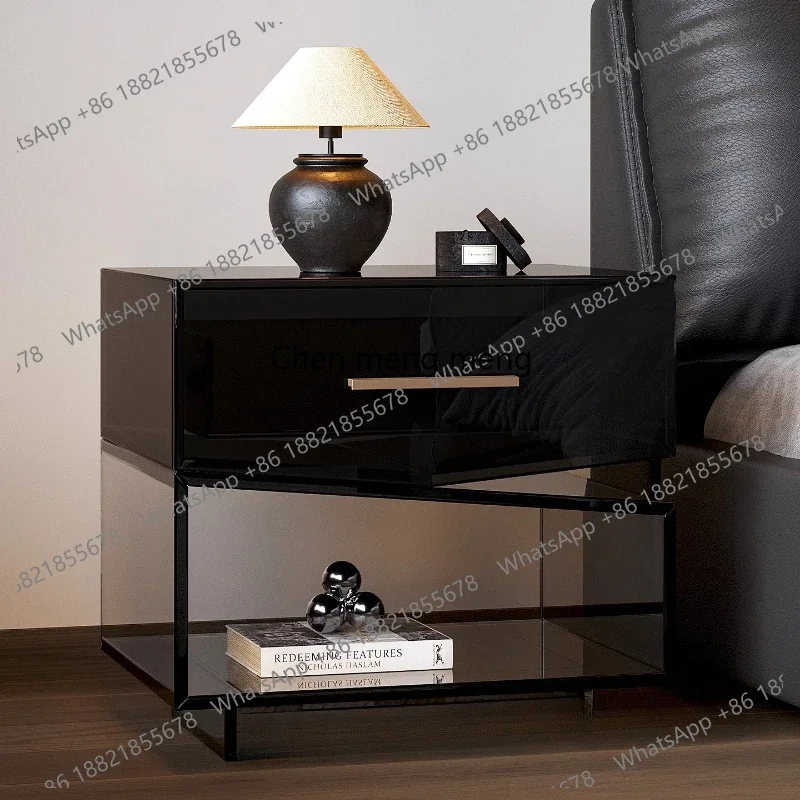 

R акриловая итальянская прикроватная тумбочка премиум-класса с окном, креативная бытовая прикроватная тумбочка для спальни