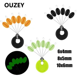60PCS 10Set S M L Big Line Stop Space Beans Fishing Tackle Sea Carp Fly Fishing Bait Tool Float Catfish Round Float Stopper