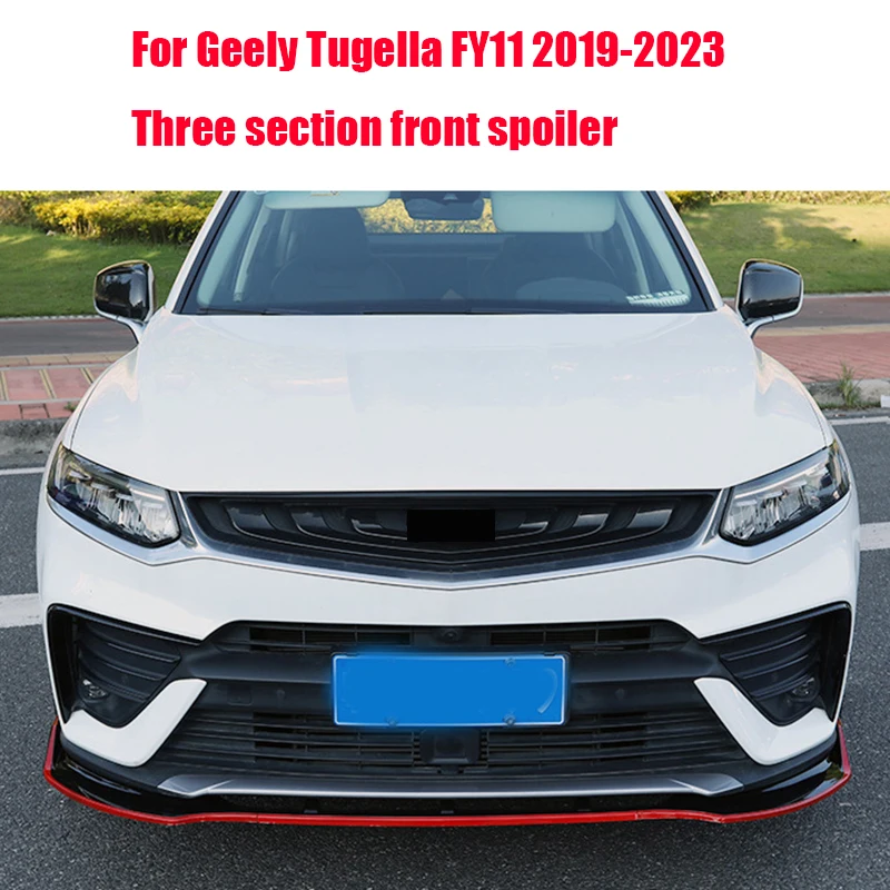 Three section front spoiler front bumper protective cover and exterior protective components for Geely Tugella FY11 2019-2023