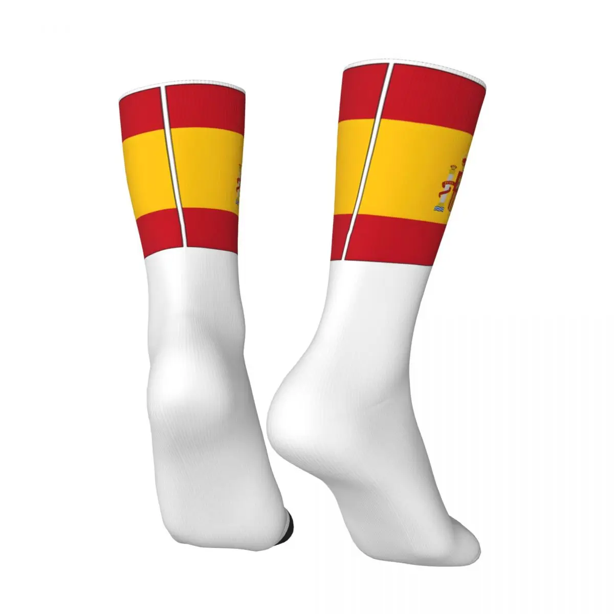 2024 Spain Sticker Men's Socks Retro Harajuku Europe Street Style Novelty Pattern Crew Sock