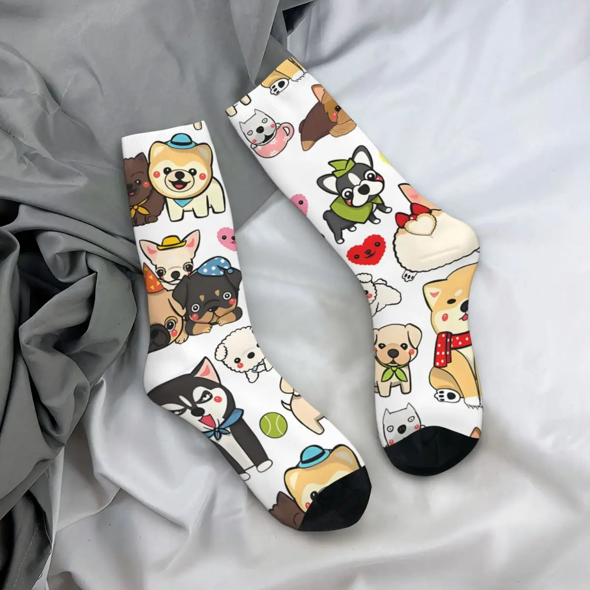 Tutto ciò di cui ho bisogno sono I calzini da uomo per cani Retro Harajuku Street Style novità Seamless Crew Sock