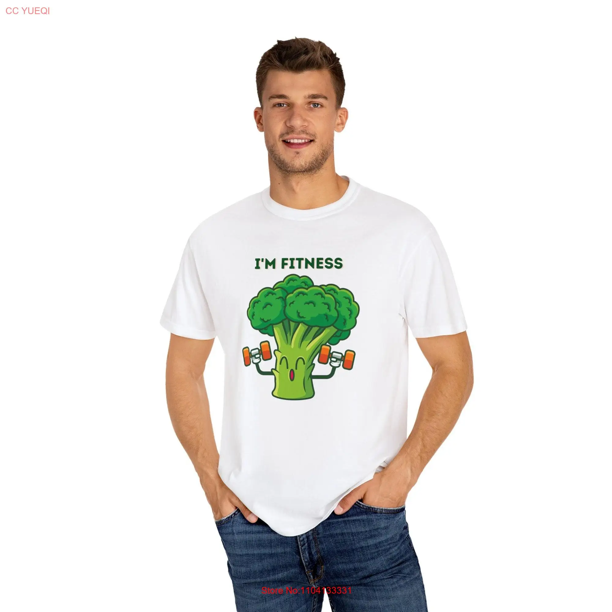 Broccoli Exercising Animated Vegetables T shirt Perfect For Healthy Eaters Adorable Vegan Veggi Fashion