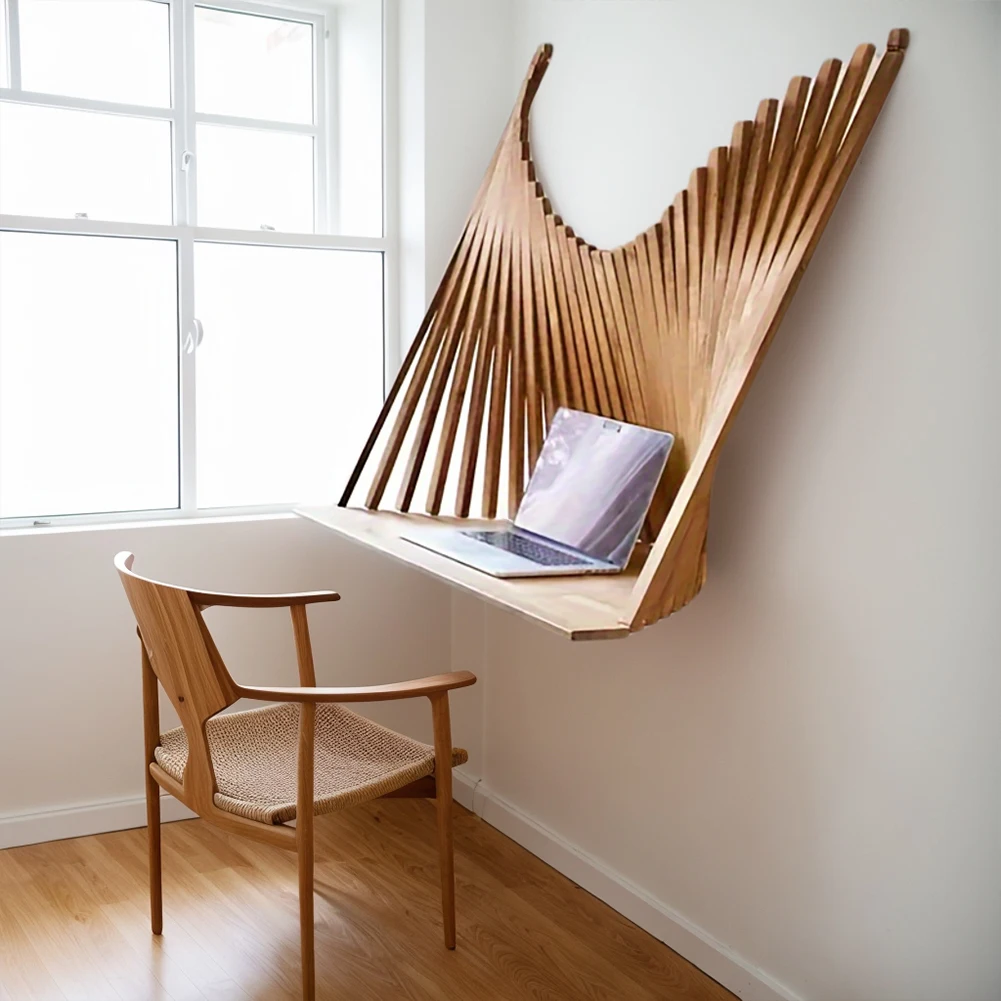 Folding Desk Wall Mounted Invisible Computer Table Fashionable Creative Hanging Wall Folding Table Computer Folding Table