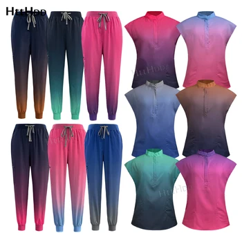 Vendite calde Scrub Set Uniforme Donne Jogging Spa Uniformi Toelettatura animali Scrub dentale Sanità Infermieristica Dottore Abbigliamento da lavoro All'ingrosso