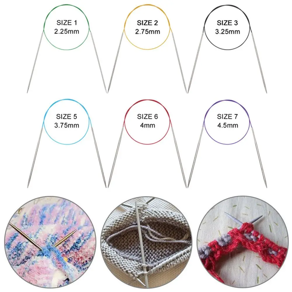 40/100cm Household Handmade Weaving Needlework Supplies DIY Crafts Circular Needle Knitting Needles Crochet Hook Sewing Pins