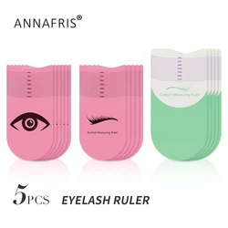 ANNAFRIS 5PCS Eyelash Length Measuring Ruler Portable Eyebrow Soft Plastic Ruler Makeup Tool Eyelash Extension Growth Accessory