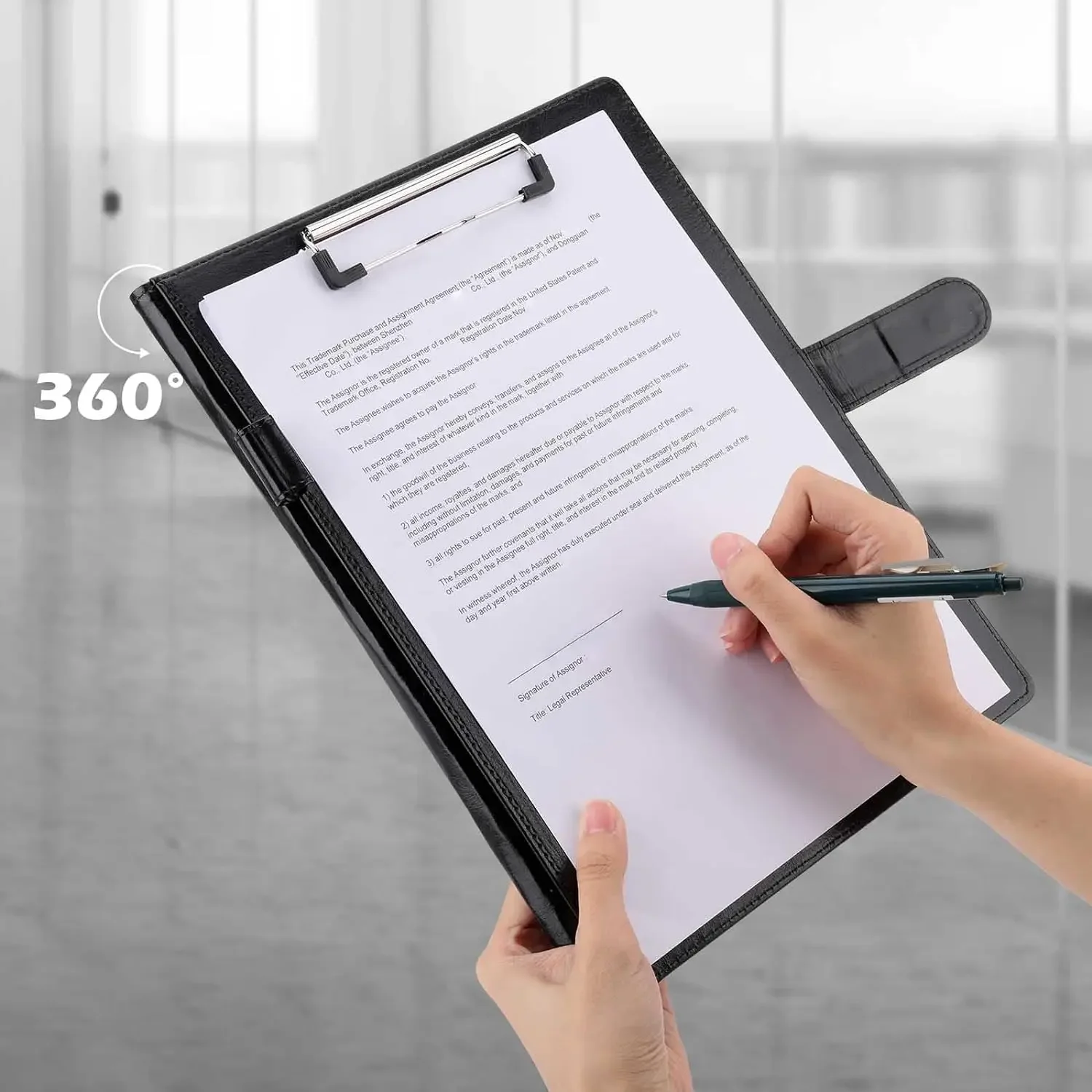 Paket file folder papan klip Notepad Bisnis kombinasi pengatur papan klip kulit A4PU cocok untuk resume dudukan Notepad