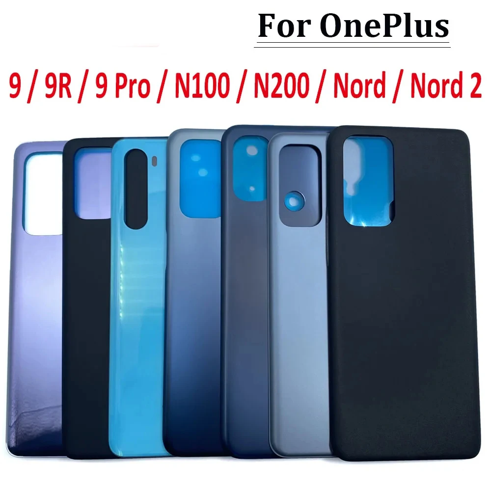 NEW Battery Back Cover Glass Rear Door Housing Case Replacement with Sticker For OnePlus 9 9R 9Pro N100 N200 Nord 2