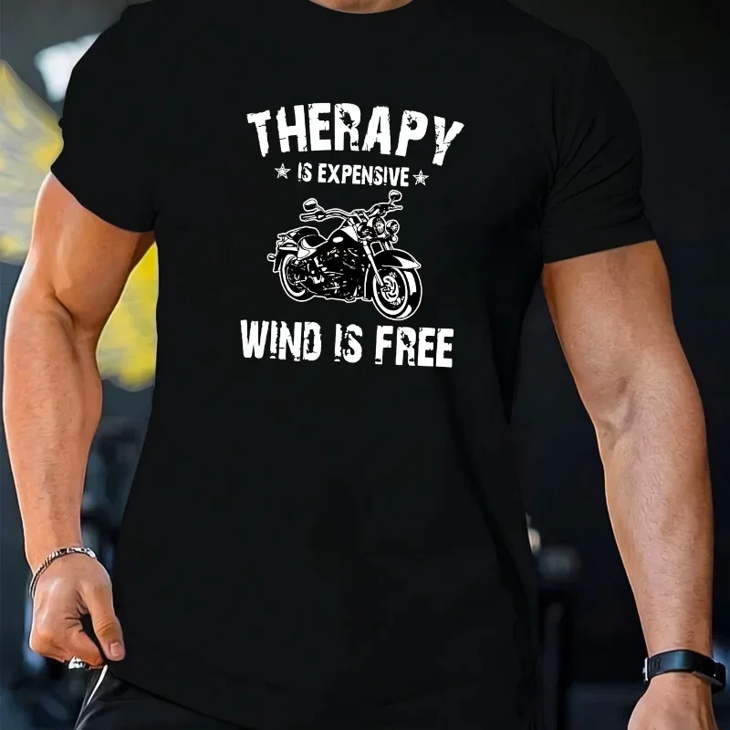 Motorcycle Graphic T-Shirt for Men,Ultra-Casual Short Sleeve Design,Perfect for Summer Riding Adventures with Vibrant Print Tees
