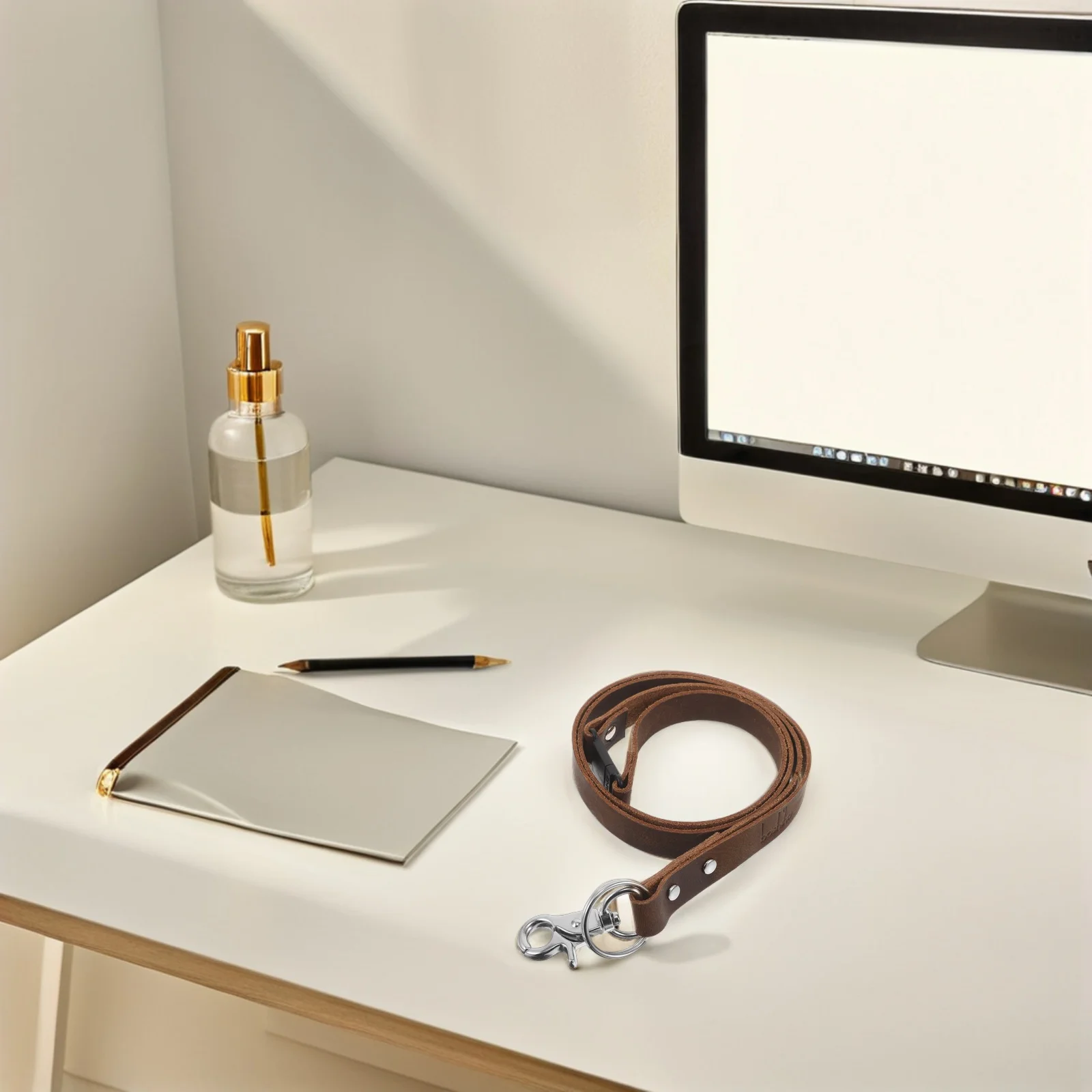 

Card Holder ID Lanyard for Khaki Top Layer Cowhide Detachable Lanyards Badges Work