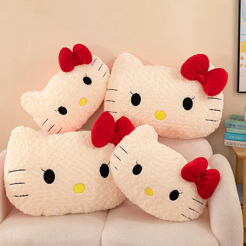 

55cm Hello Kitty Anime Kawaii MINISO Pillow Toys Cute Cartoon Kt Cat Cushion Lovely Doll Children Soft Gifts for Kids