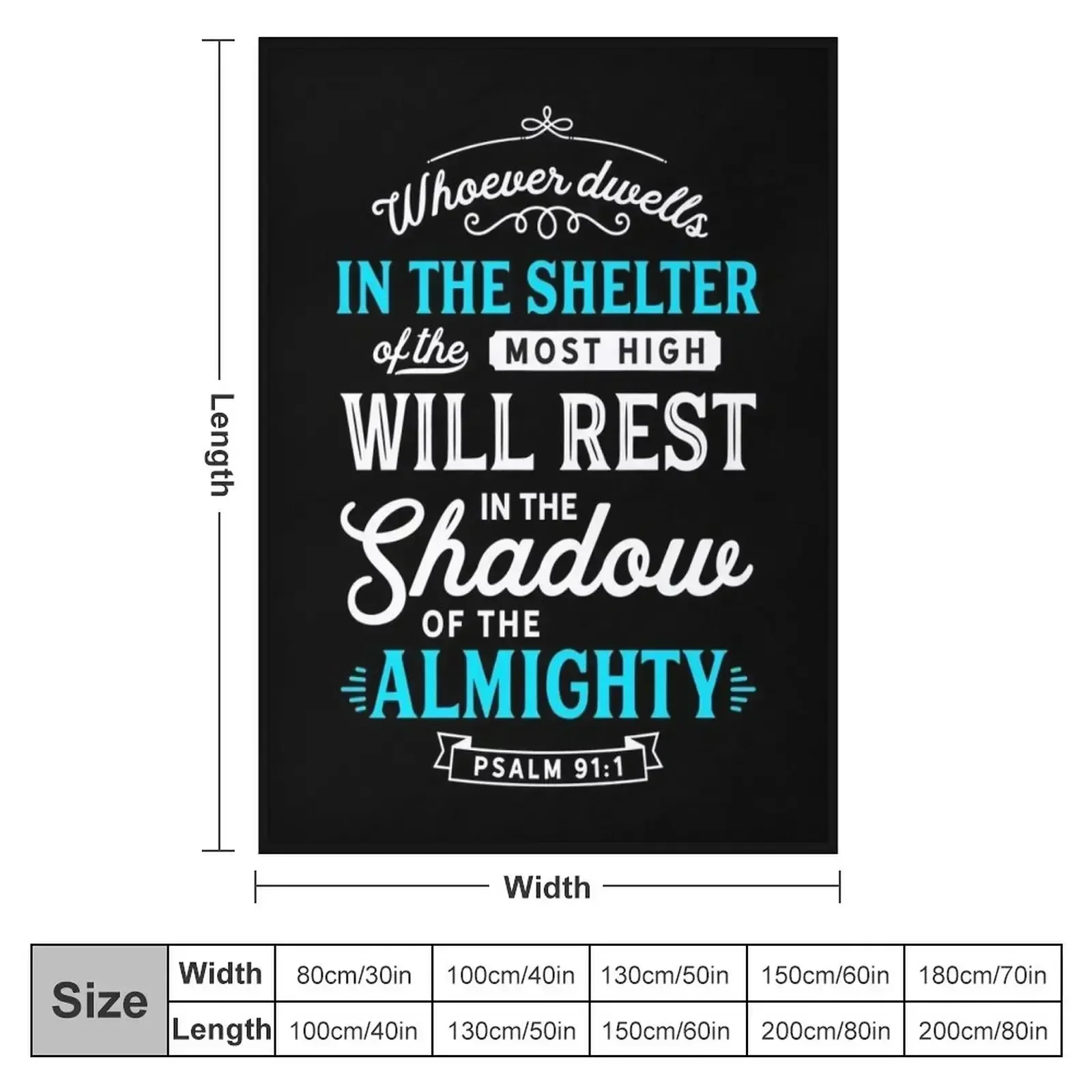 Psalm 91 Bible Verse Quote Almighty Protection Refuge Art Throw Blanket Blankets For Sofas Luxury Hair Bed linens Loose Blankets