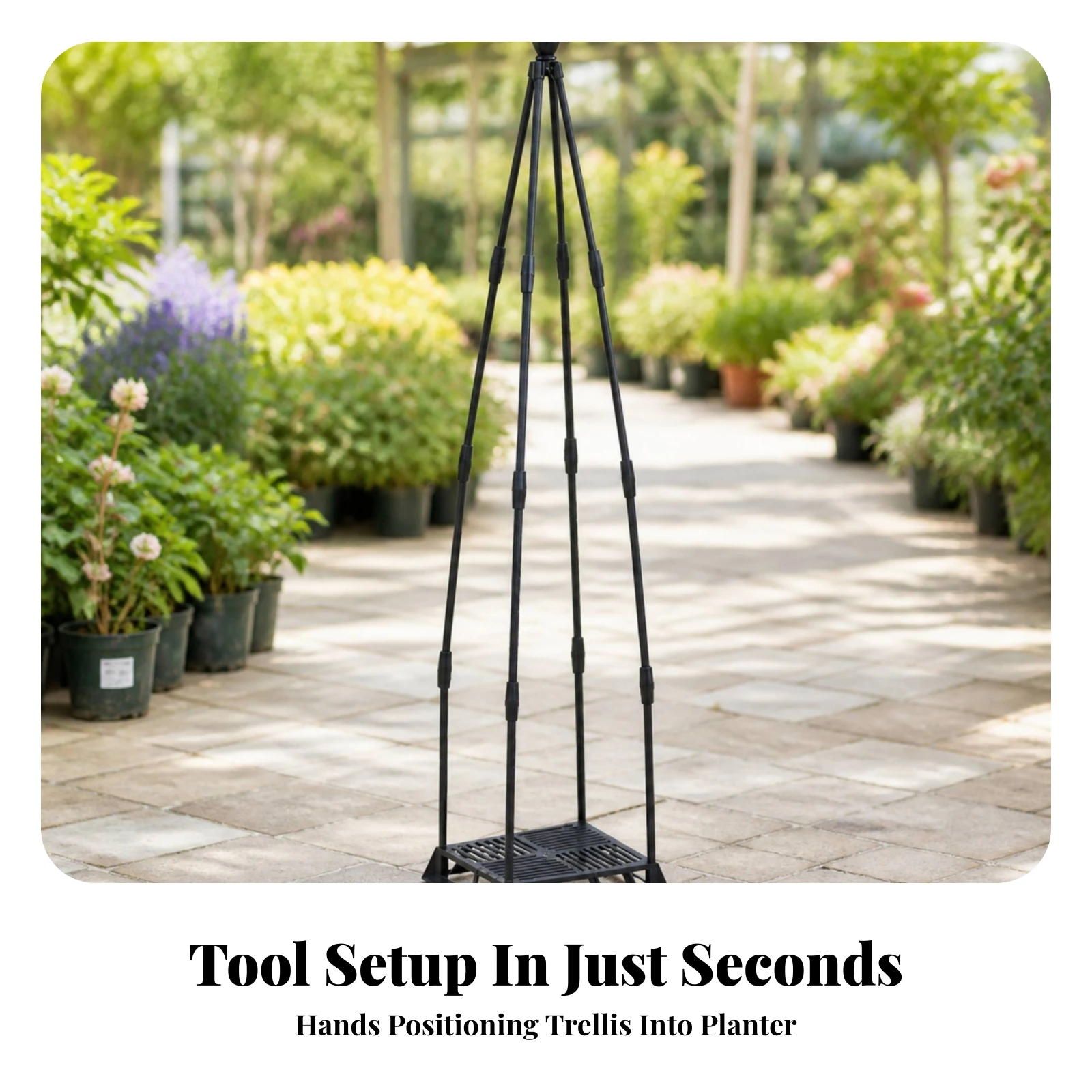 Climbing Trellis with Base Vertical Garden Structure Trellis Conical Plant Structure Space-Saving Lightweight for Gardeners
