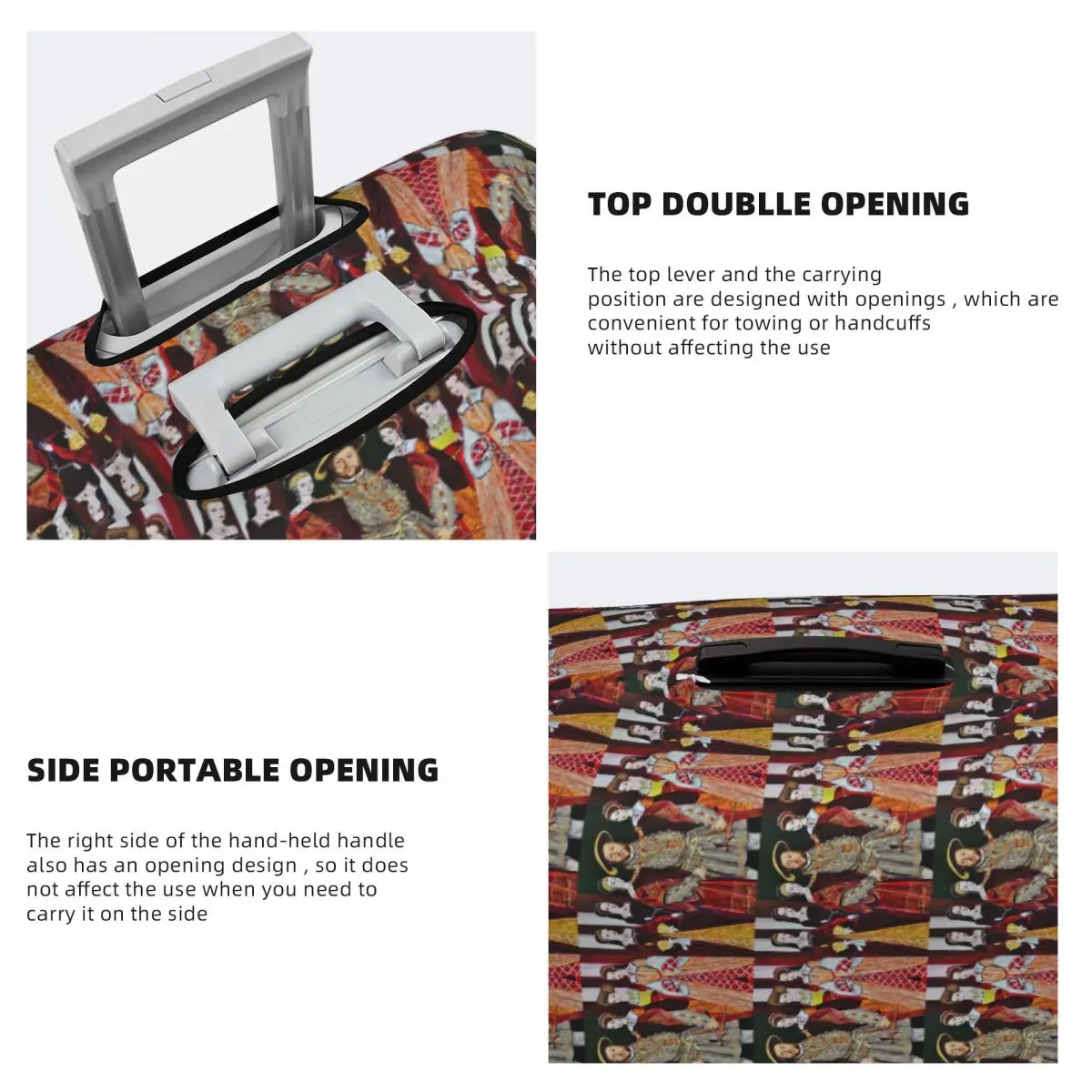 King Henry 8th And His Six Wives Protezione per valigia Coperture protettive elastiche per bagagli da viaggio per 18-32 pollici