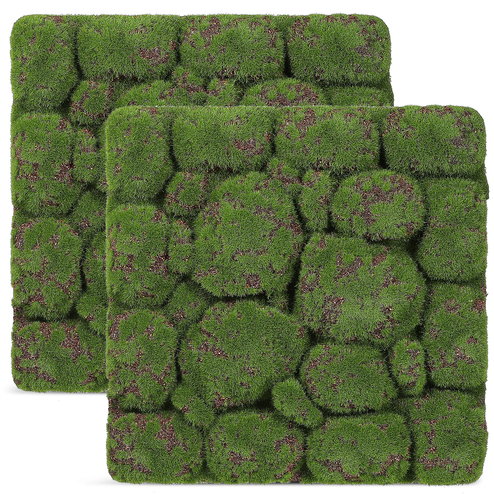 

2Pcs Fake Moss Panel Artificial Moss Wall Decor Sturdy Fade-Resistant Green Wall Mat for Indoor Outdoor Decoration