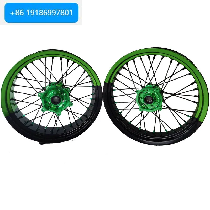 Motorcycle Modification 17 Inch Front and Rear Supermoto Wheel Sets for Kx Kxf 125 250 450