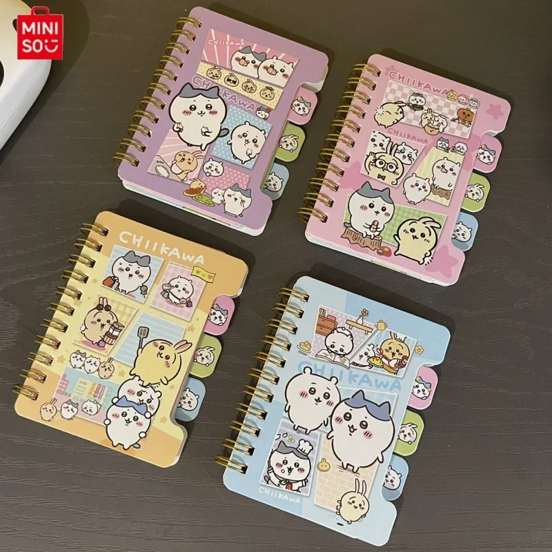 miniso chiikawa notepad para criancas cartoon cute coil cor das criancas dentro notebook pequeno papelaria portatil do estudante atacado 01