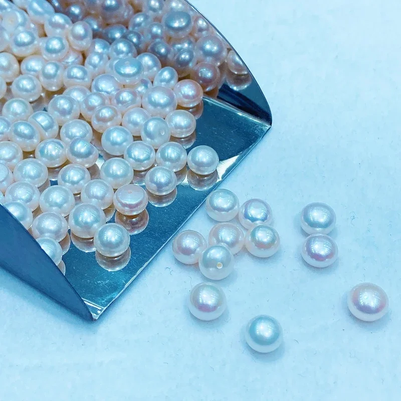 6A Natural Freshwater Pearl Beads High Luster Flawless Half Drilled Hole 2-14 mm Loose Bead Button Pearls for Jewelry Making 3