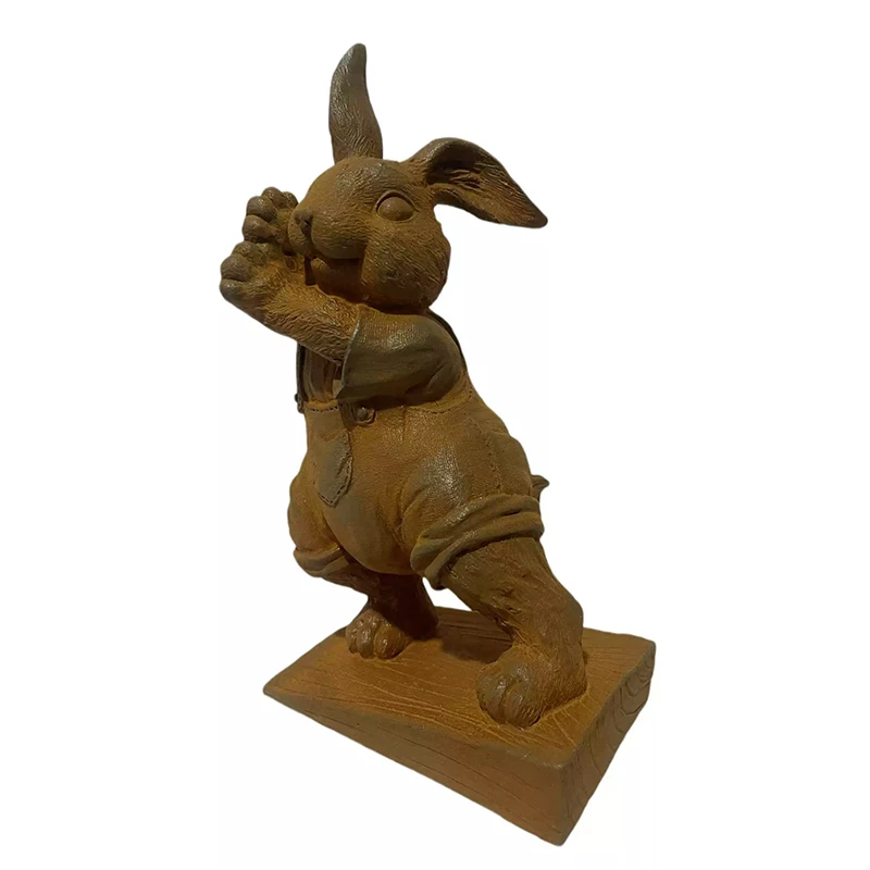 Vintage Cast Iron Rabbit Door Stop Door Wedge Farmhouse Rabbit Sculpture Door Stopper Outdoor Patio Yard Art Garden Statues