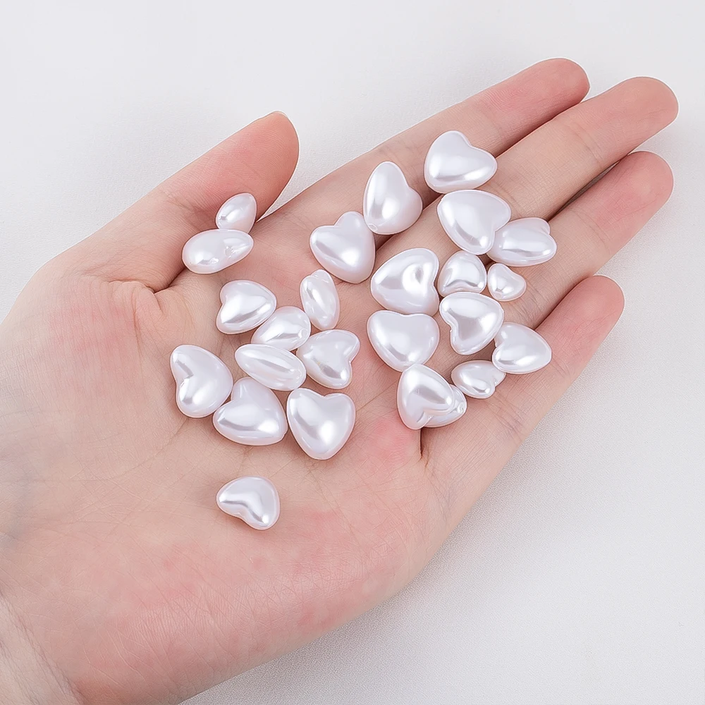 100 stks ABS Parel Gekleurde hartvormige Plastic Kralen Voor DIY Armband Ketting Spaced Bead Sieraden Accessoire Losse Kraal Materialen