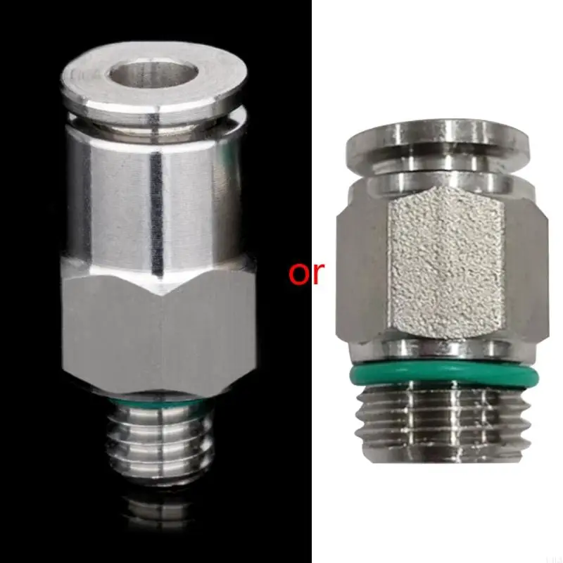 U4LA 304 Stainless Steel Full Metal Pneumatic Connecter Fittings G1/8 / M6 Tube Pc4