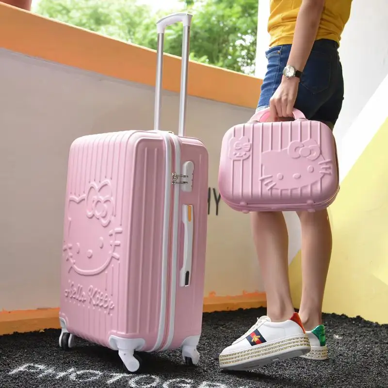 Sanrio Hello Kitty Kawaii Anime 20-Inch 24-Inch Luggage Trolley Case Universal Wheel Female Student Travel Suitcase Cute Gifts