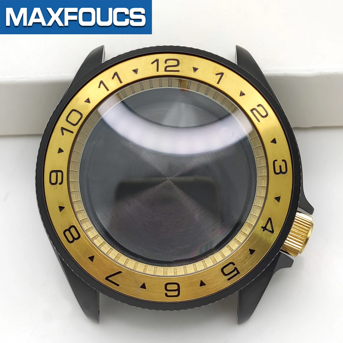 Gerändeltes, mattschwarzes Uhrengehäuse für SKX SKX007 NH35 NH36 4R36 NH34 4-Uhr-Position MOD Stahl Uhrengehäuse Teile Saphirkronen Custom – Detail 19