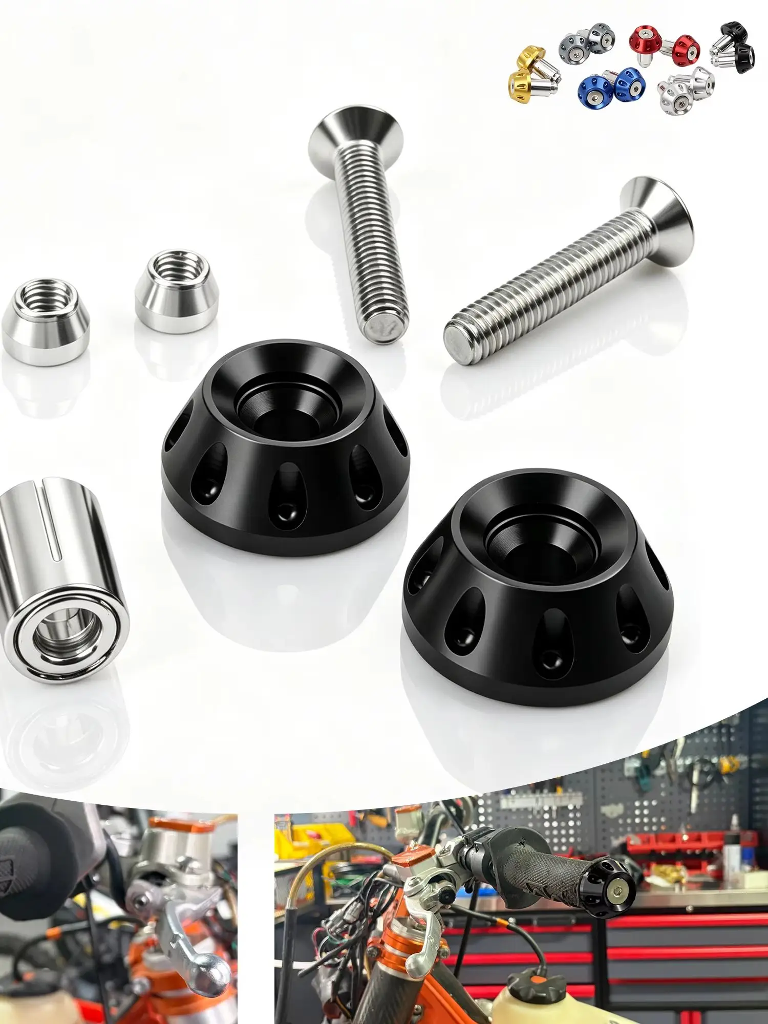 AliExpress ProfesMotor Motorcycle Handlebar End Plugs Caps18MM CNC Aluminum Anti-Vibration Bar End Dirt Bike Motocross Modification Universal Parts