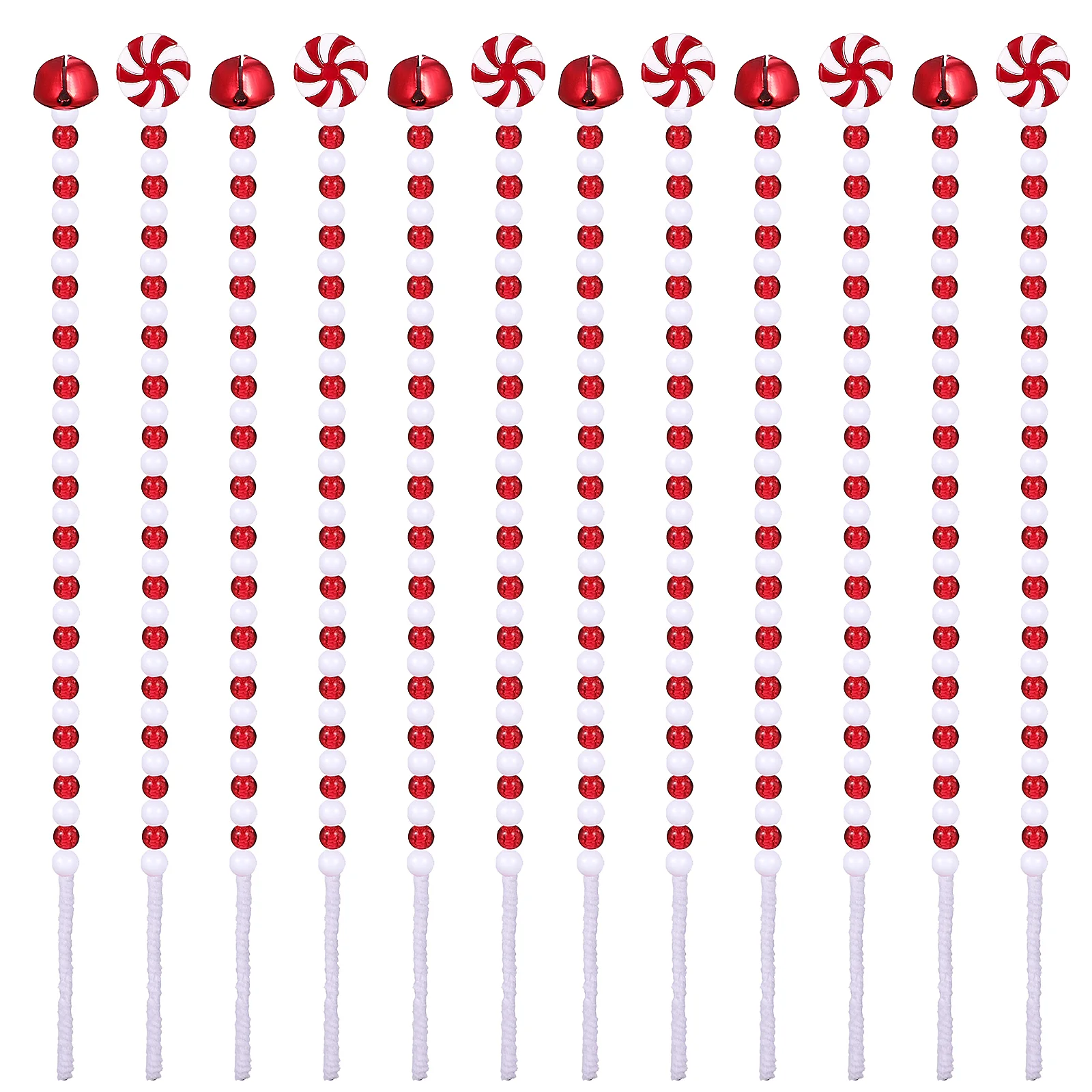 

20 Pcs Christmas Candy Decorations Christmas Tree Sticks Bell Ornaments Home Party Decors Candy Cane Ornaments