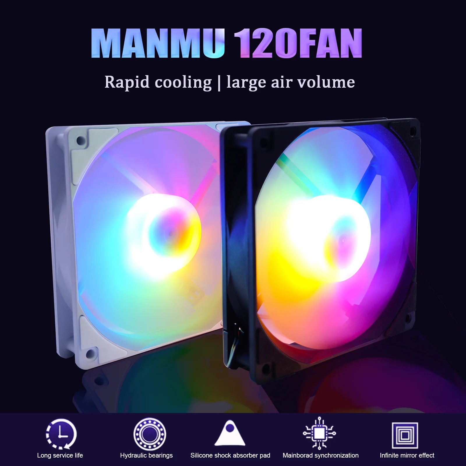 

MANMU Computer Fan rgb 120mm Led Cooling 120mm Fan Rgb Silent Cooling Fan for Gaming Computer