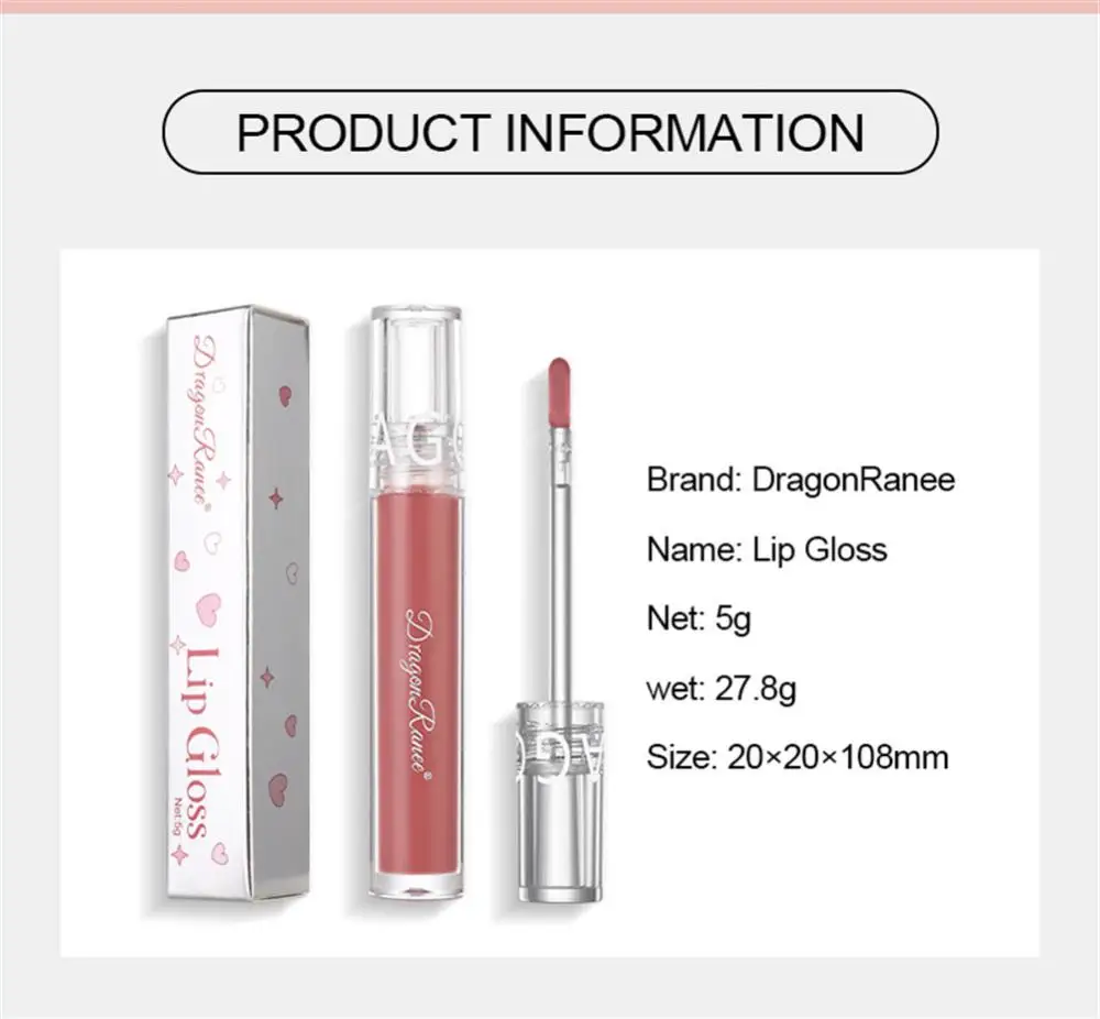 Espelho de água labial gloss labial glaze vidro transparente óleo labial à prova dwaterproof água líquido batom lipgloss lábios cosméticos 6 cores compõem