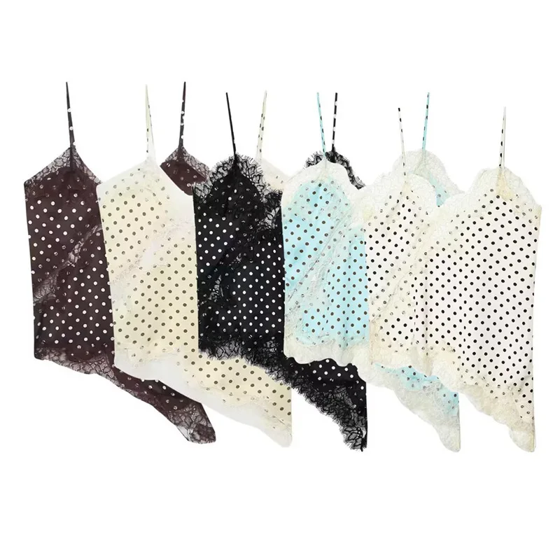 Withered Cross Border Women's 2026 New European And American Style Simple Lace Patchwork Camisole Top