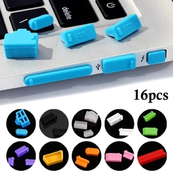 16pcs Silicone Notebook Anti Dust Plug Cover Stopper Type C Laptops Dustproof USB Port HDMI RJ45 VGA Interface waterproof cover