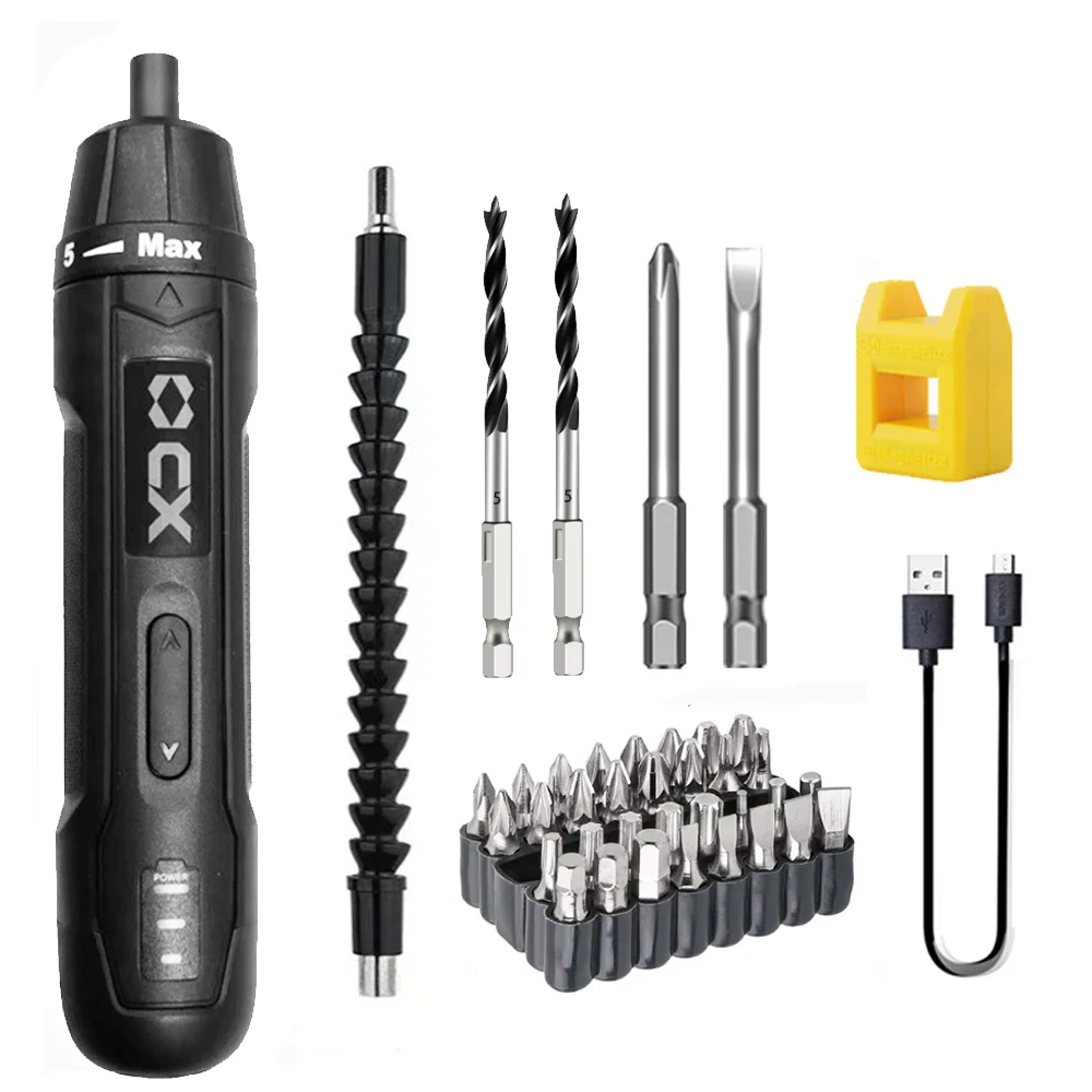 

6-Gear Wireless Electric Screwdriver 37pcs Bits Set with USB Rechargeable Multifunctional Disassembly Torque Repair Tool
