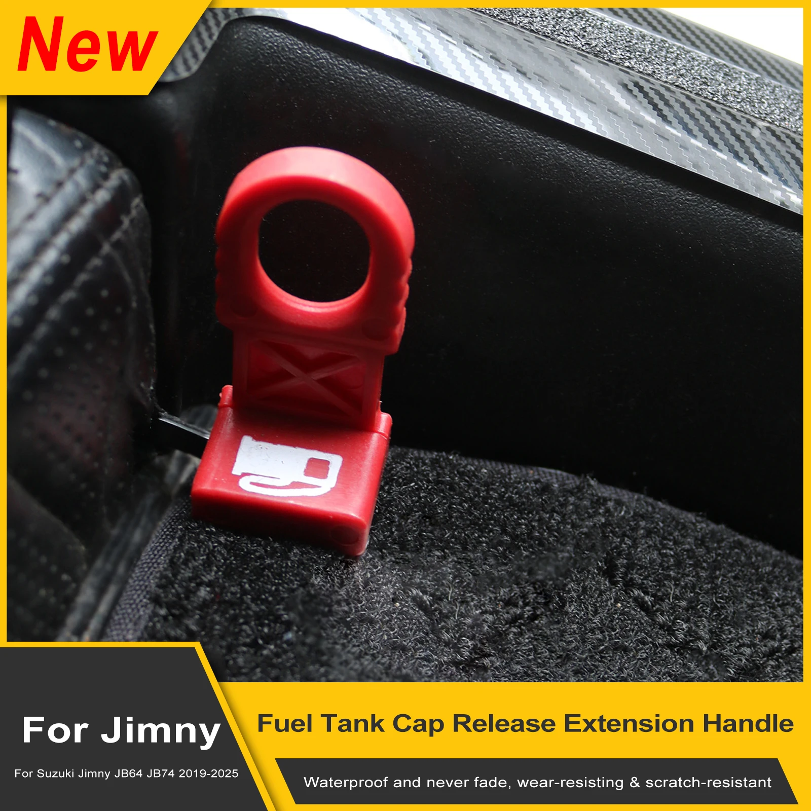 For Suzuki Jimny JB64 JB74 2019-2025 Fuel Tank Cap Release Extension Handle, Left Hand Drive Only, Easy Install Pull Handle