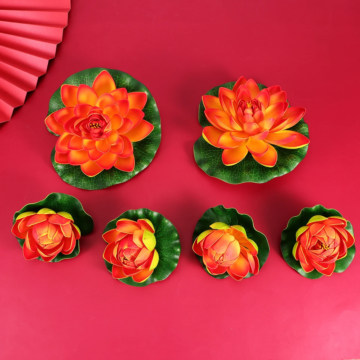 

6 PCS Pond Decorations Outdoor Simulated Water Lily Plants Artificial Lilies Flower