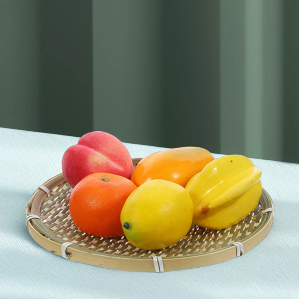 

Round Bamboo Trays 11.79 Inch Handwoven Flat Wicker Baskets For Food Storage Fruit Serving Shallow Organizer Rattan Basket