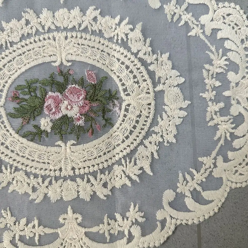 Oval Lace Embroidered Coaster European Style Anti-scald Insulation Dining Mat Photo Props Coffee Drink Pad for Home Decor