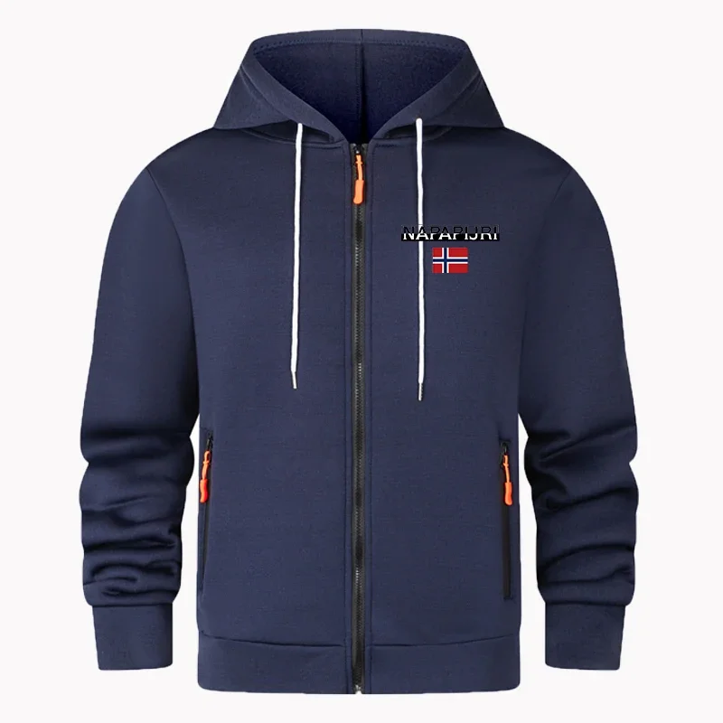 سترة بغطاء للرأس للرجال من High Street، سترة فضفاضة بأكمام طويلة وسحاب ريترو، هوديي