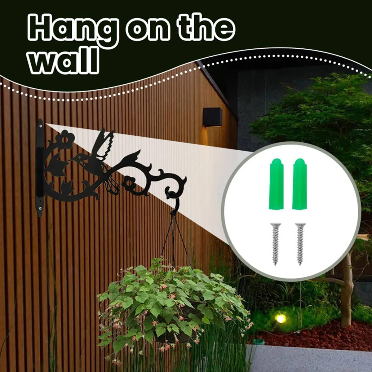 MALL Outdoor Plant Hanger Wall Mount Plant Holder Heavy Duty Iron Wall Hook for Hanging Bird Feeder Wind Chime Basket