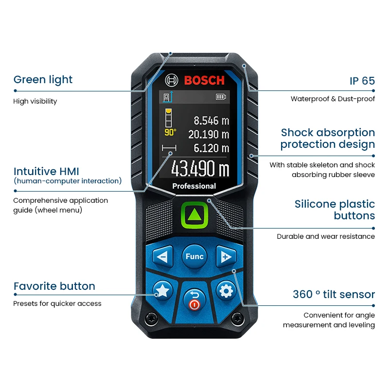 Bosch GLM 50-27CG/50-23G zielony dalmierz laserowy elektryczny dalmierz laserowy Ip65 miarka laserowa elektronarzędzia