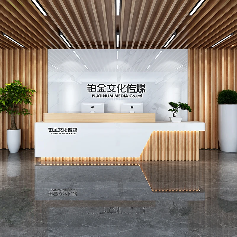 Aesthetic Salon Reception Counter Desk Long Bar Furniture Modern Luxury Desks Medical Pulpito Para Igreja Receiption Cafe Spa