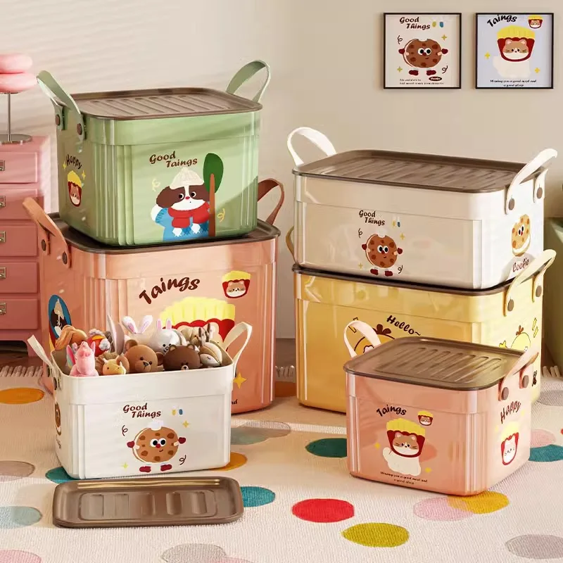 

Storage Box Cartoon Storage Box with Handle Wardrobe with Lid Plastic Finishing Box