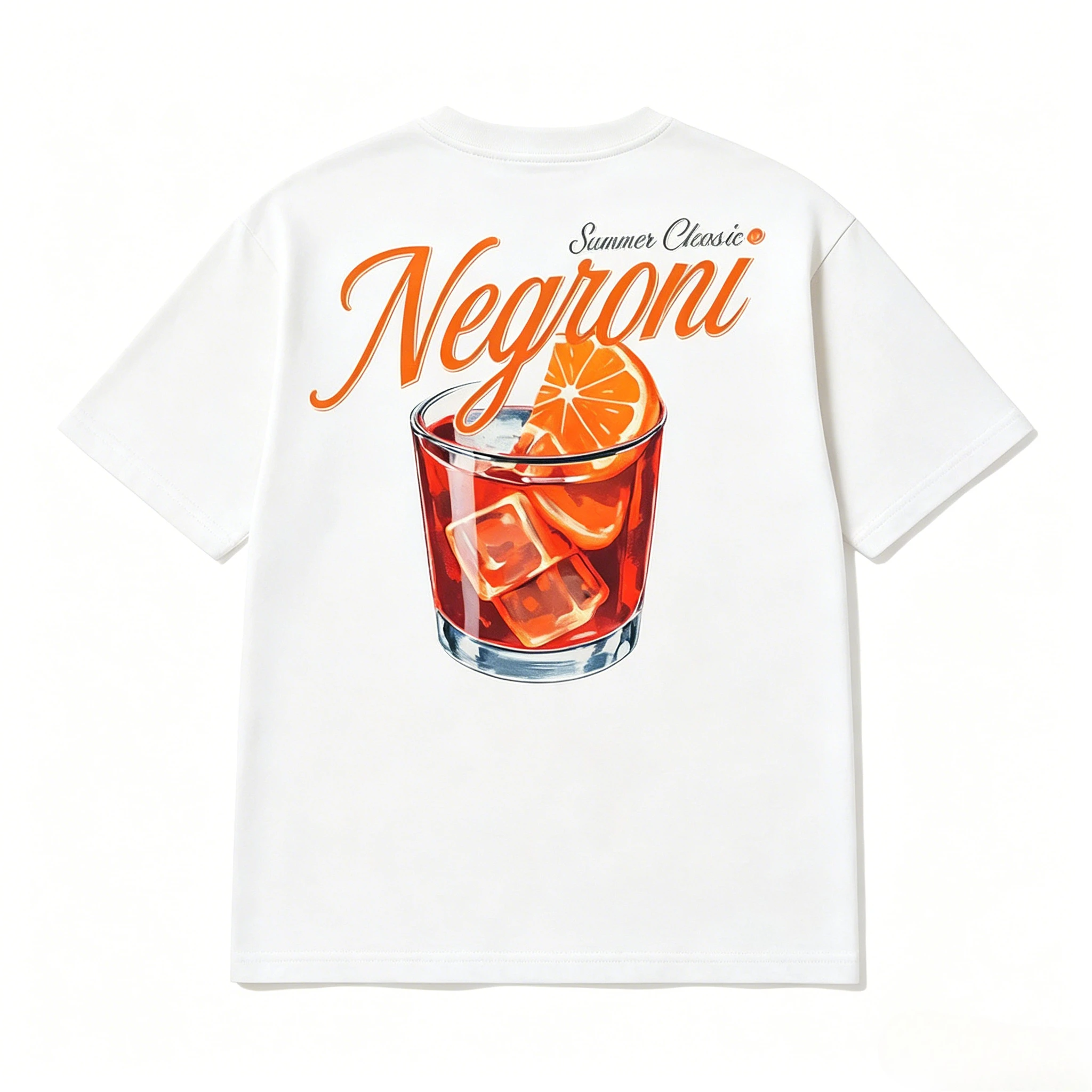 Negroni Summer Classic Cocktail T-Shirt Men Women Retro Drink Print Oversized Casual Streetwear Short Sleeve Tee Tops